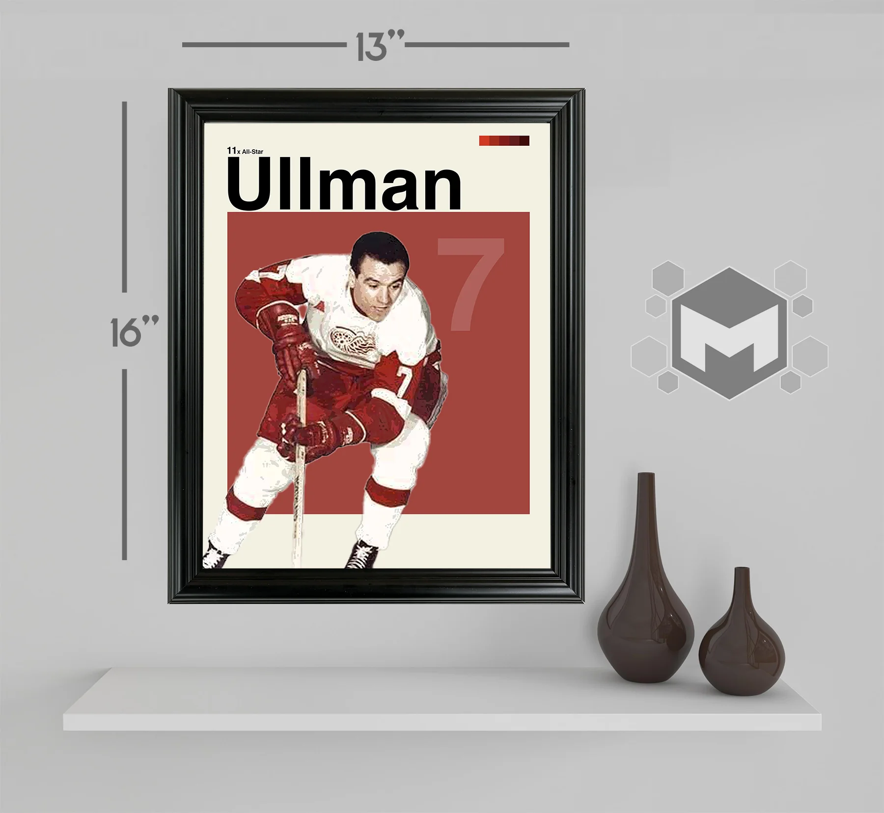 Norm Ullman Framed Sports Art Photo by Thomas Maxwell