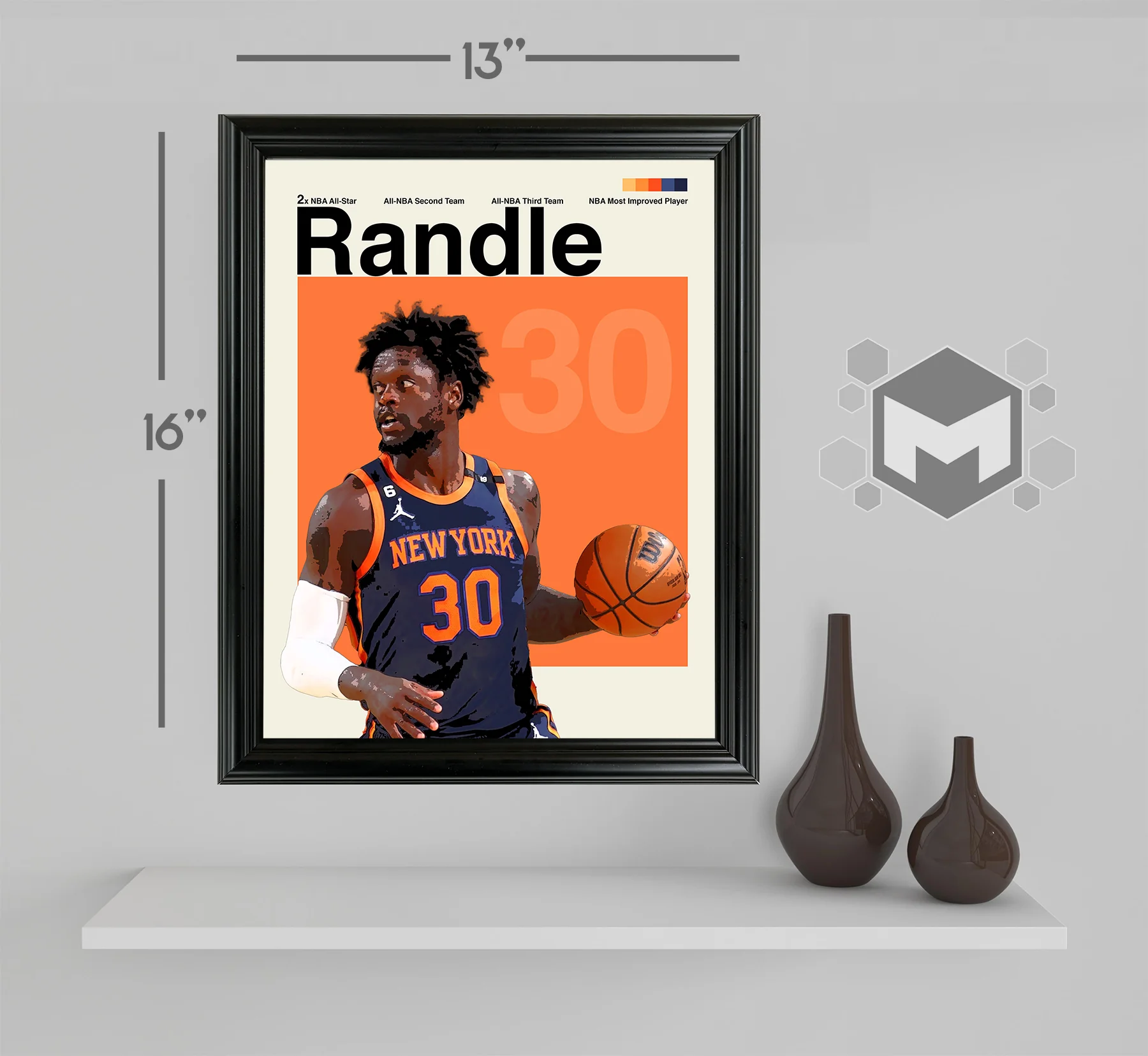 Julius Randle Framed Sports Art Photo by Thomas Maxwell