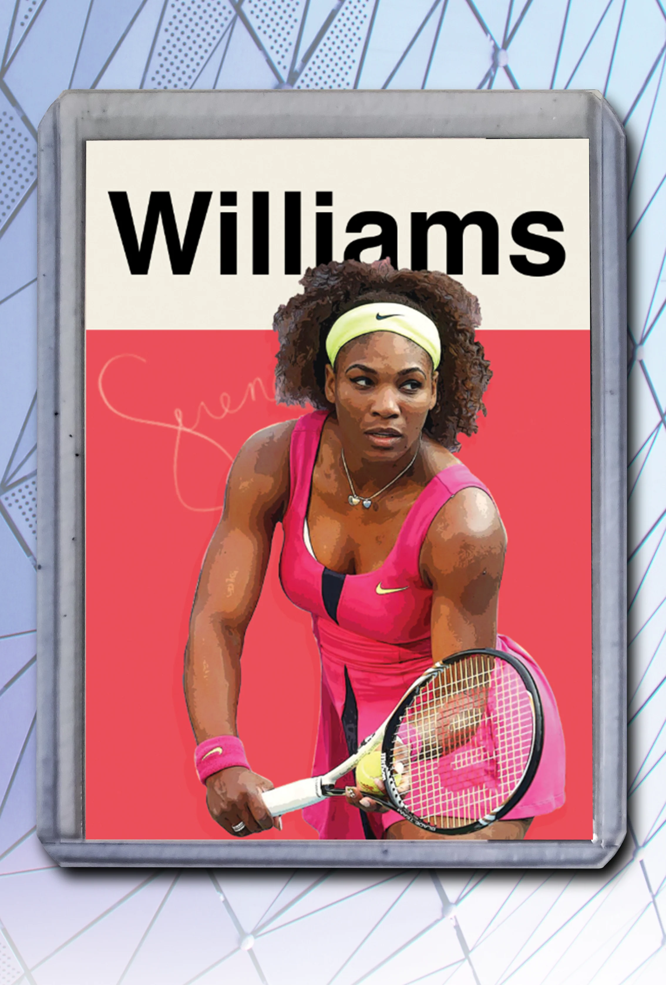 Serena Williams Artist Signed Tennis Art Card 2/10