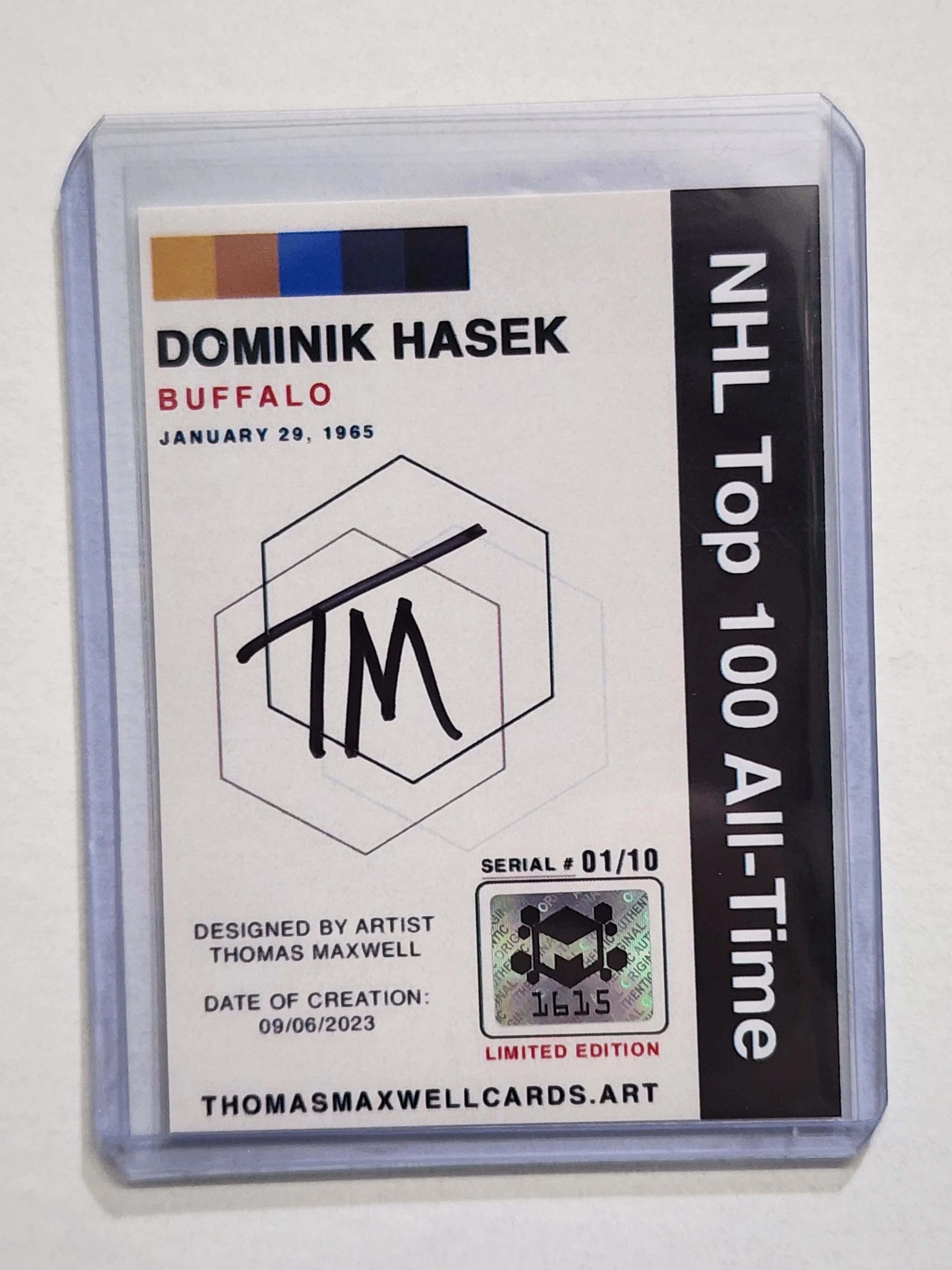 Dominik Hasek Artist Signed Hockey Art Card 1/10