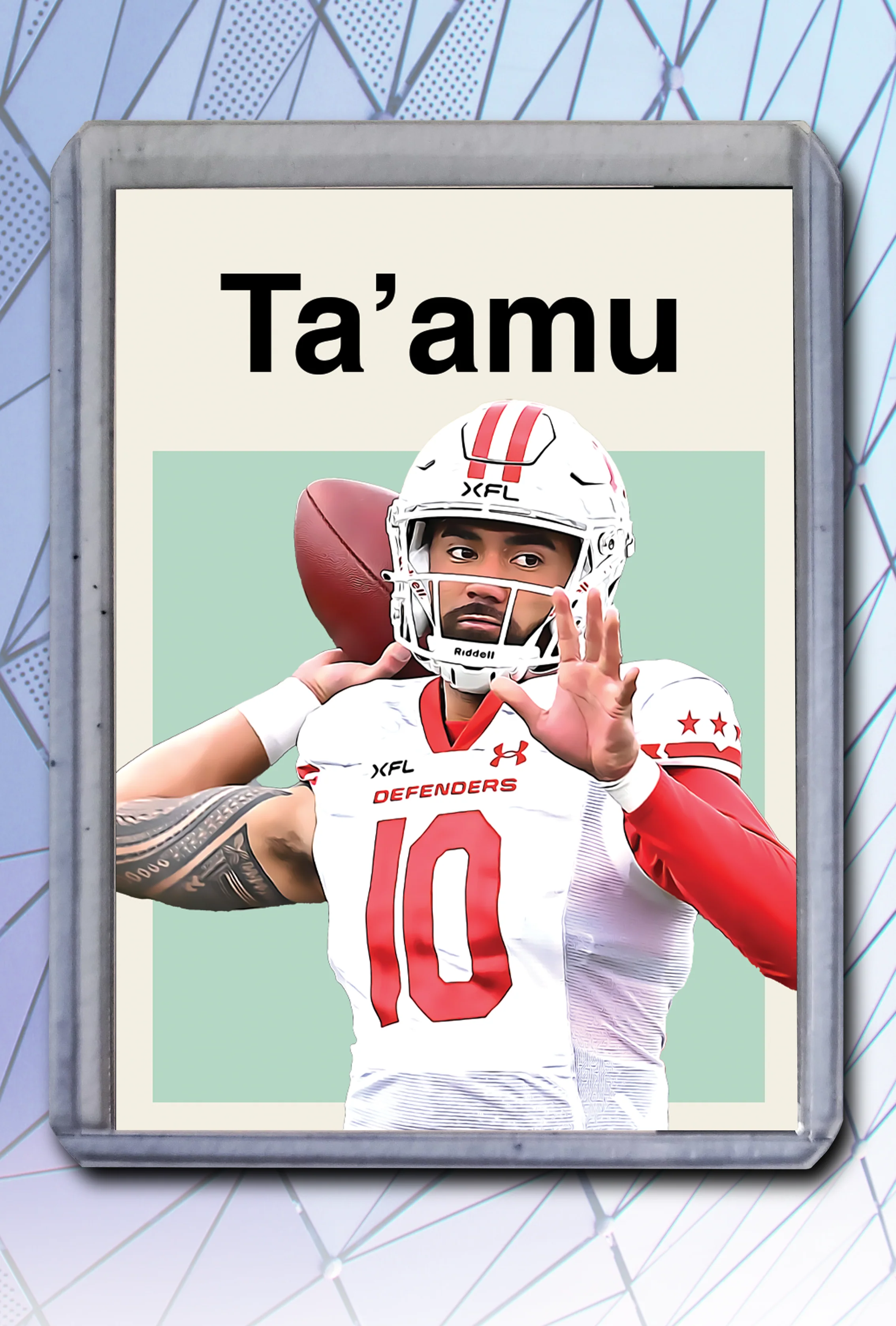 Jordan Ta'amu Artist Signed DC Defenders Art Card 1/10