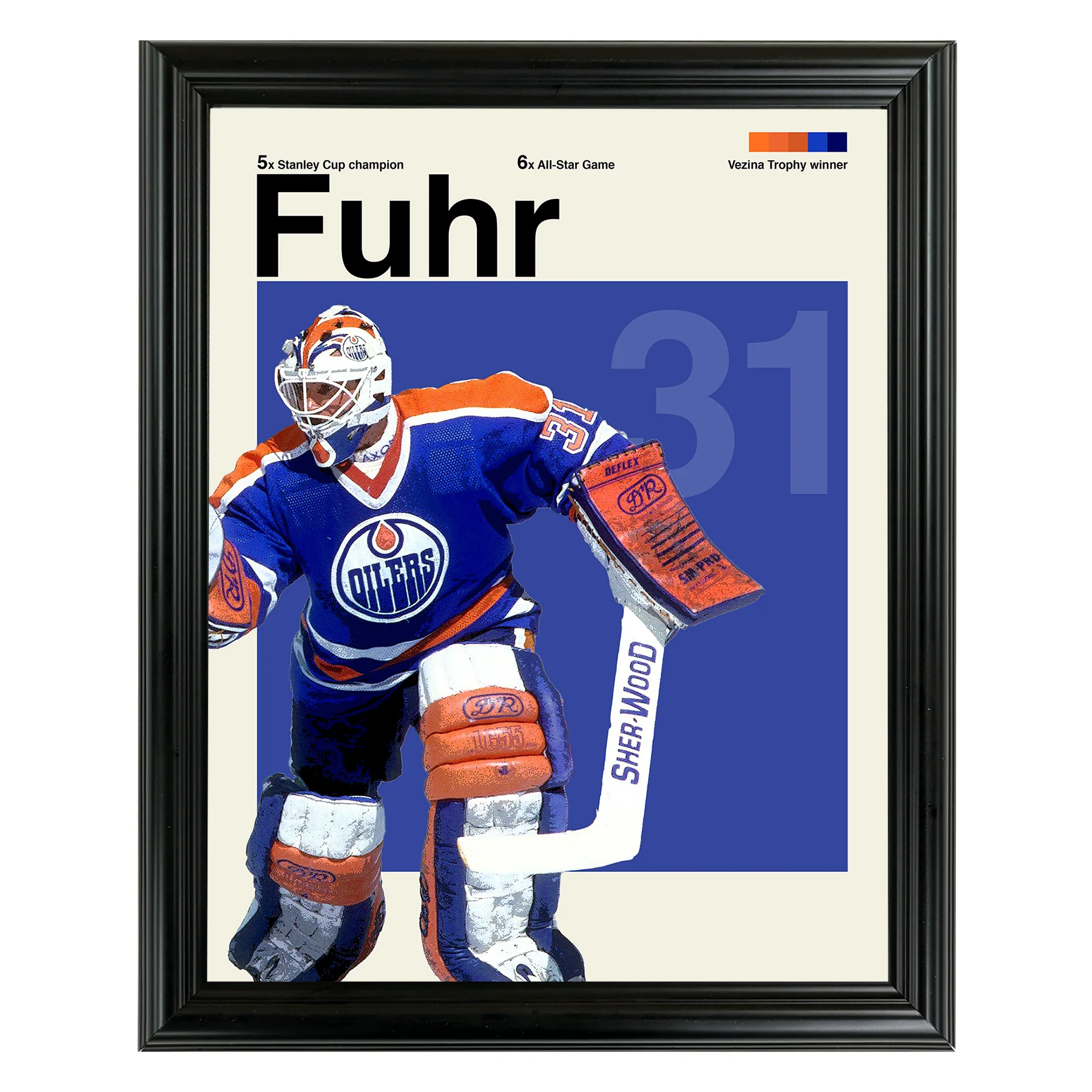 Grant Fuhr Framed Sports Art Photo by Thomas Maxwell