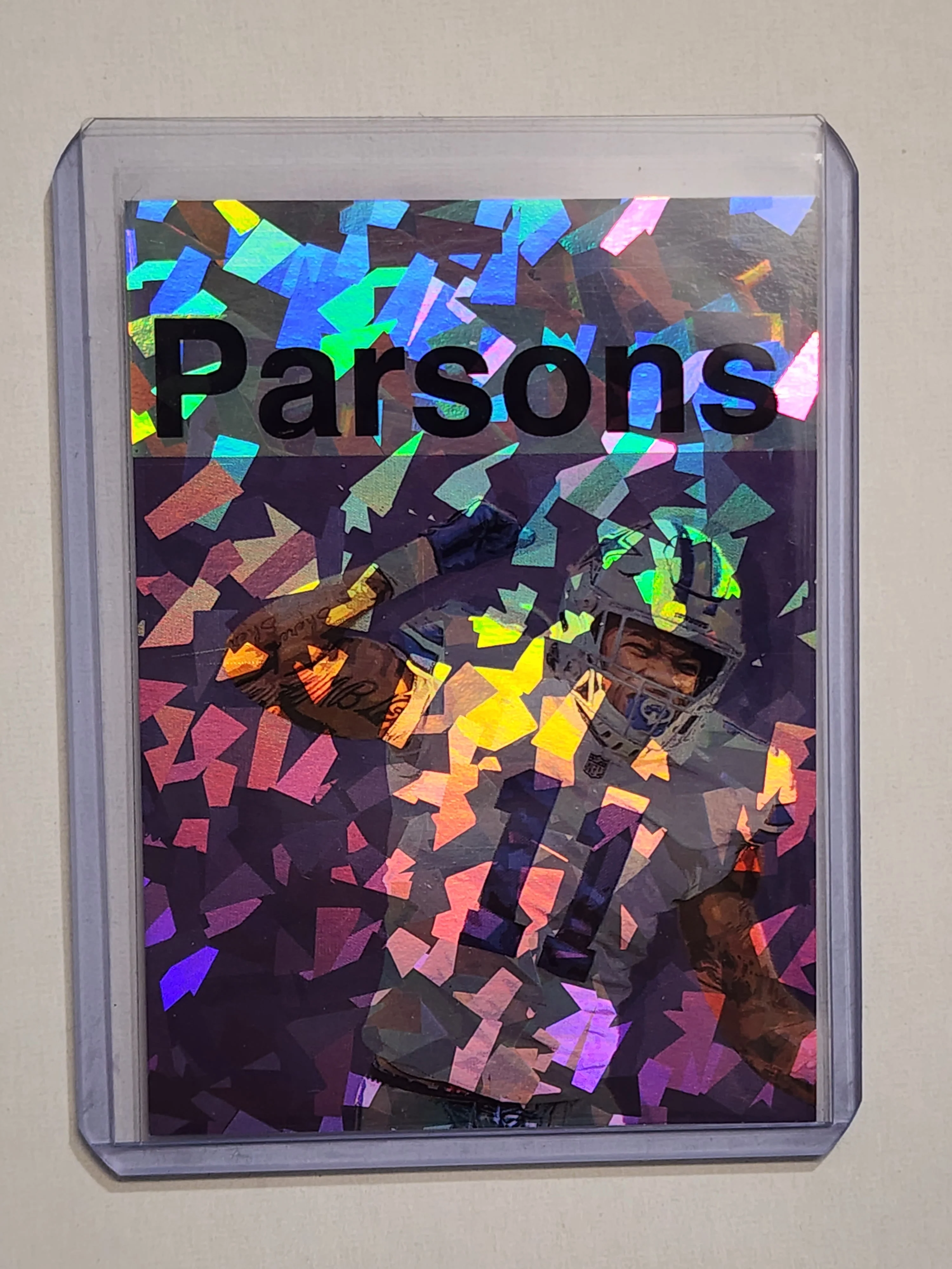 Micah Parsons Artist Signed Dallas Cowboys Refractor Art Card 1/1