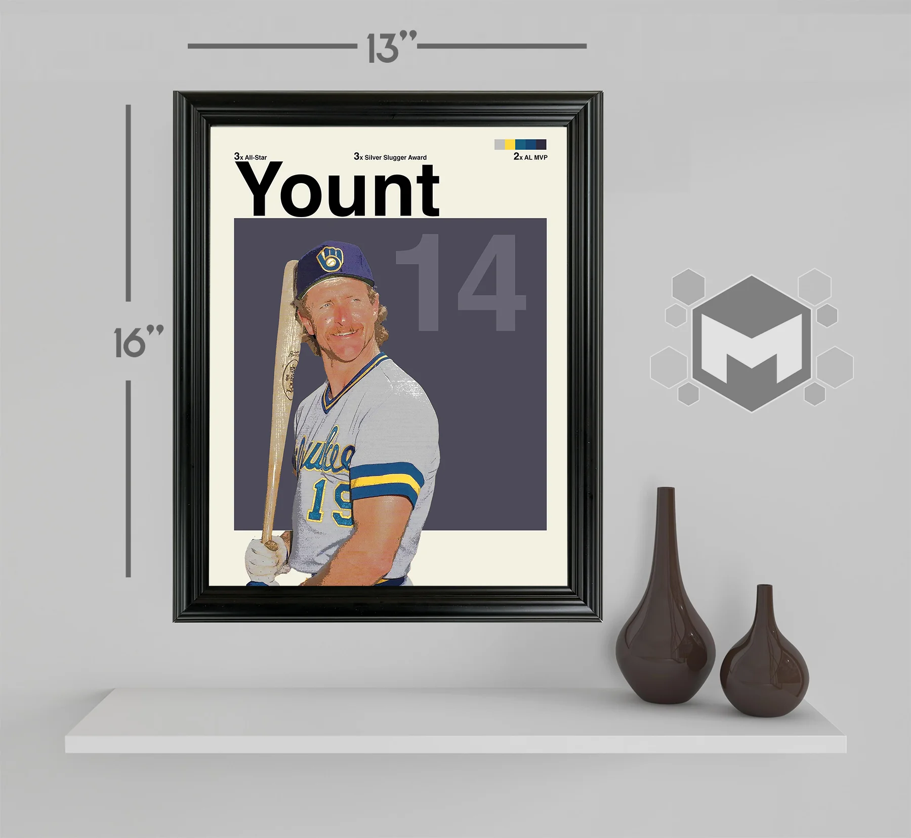 Robin Yount Framed Sports Art Photo by Thomas Maxwell