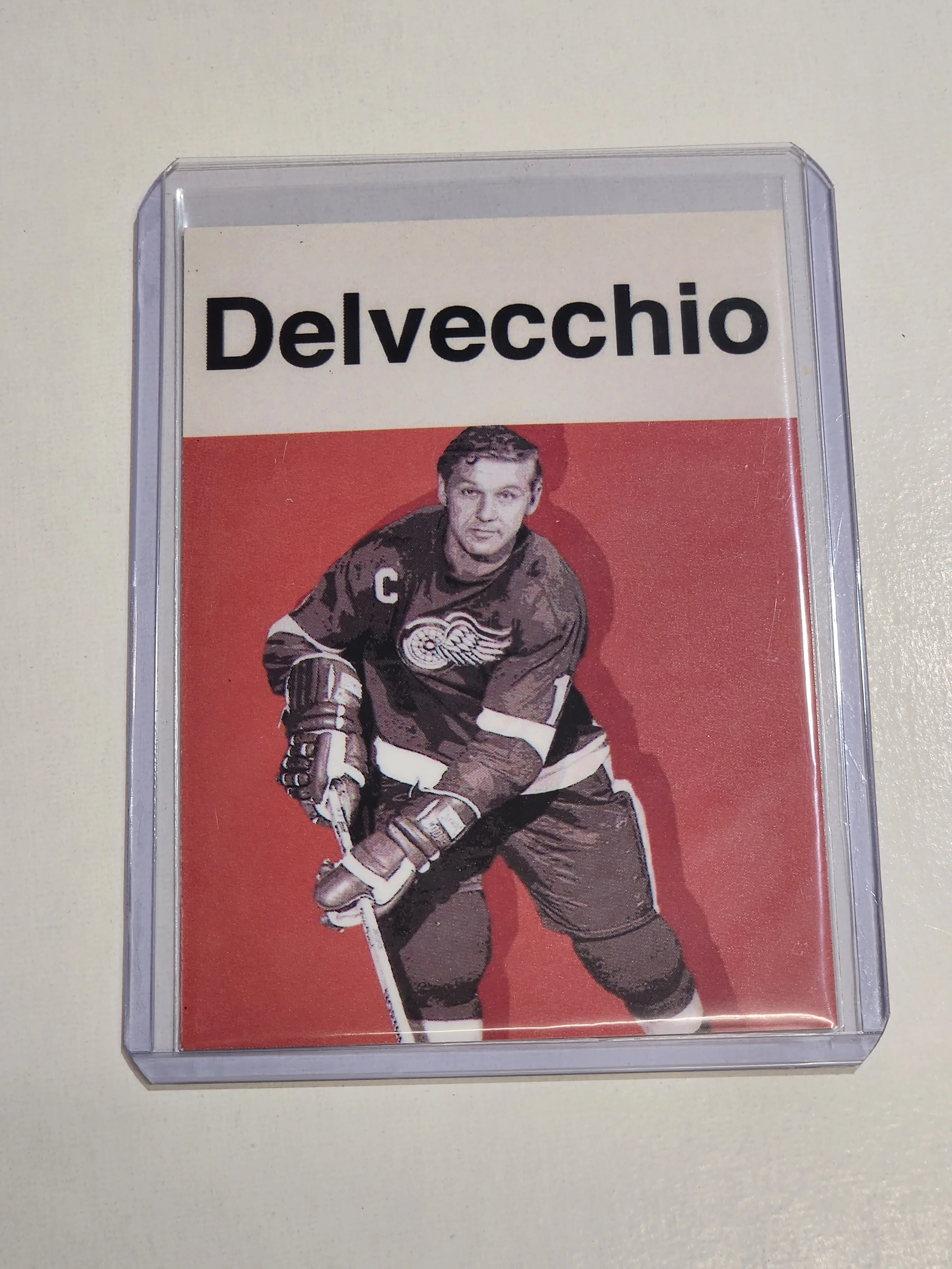 Alex Delvecchio Artist Signed Hockey Art Card 1/10
