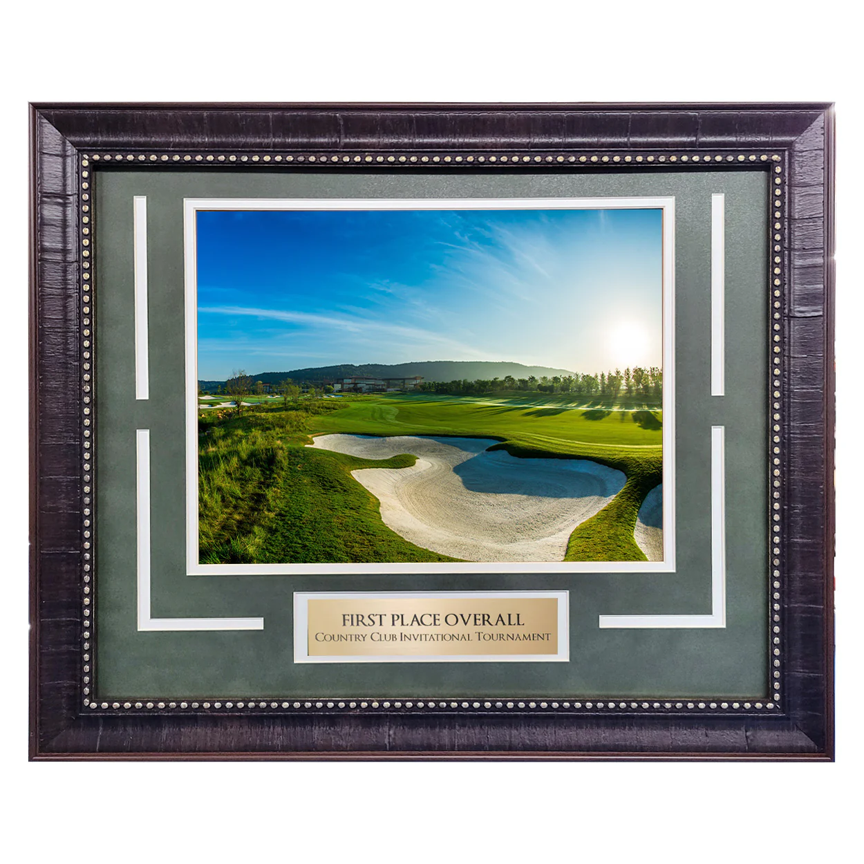 First Place Golf Tournament Award - Black Frame