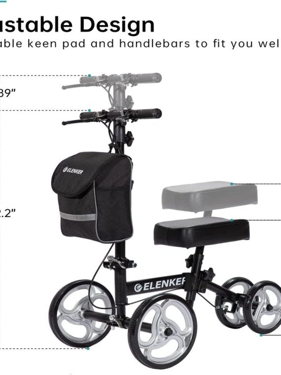 Elenker Knee Walker Steerable Medical Scooter Crutch Alternative