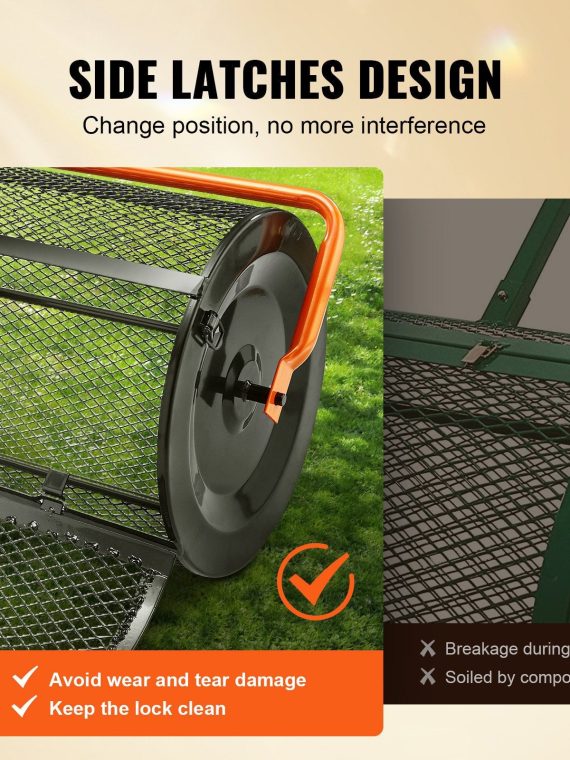 Heavy-Duty 24 Inch Peat Moss Compost Spreader With Adjustable Handle