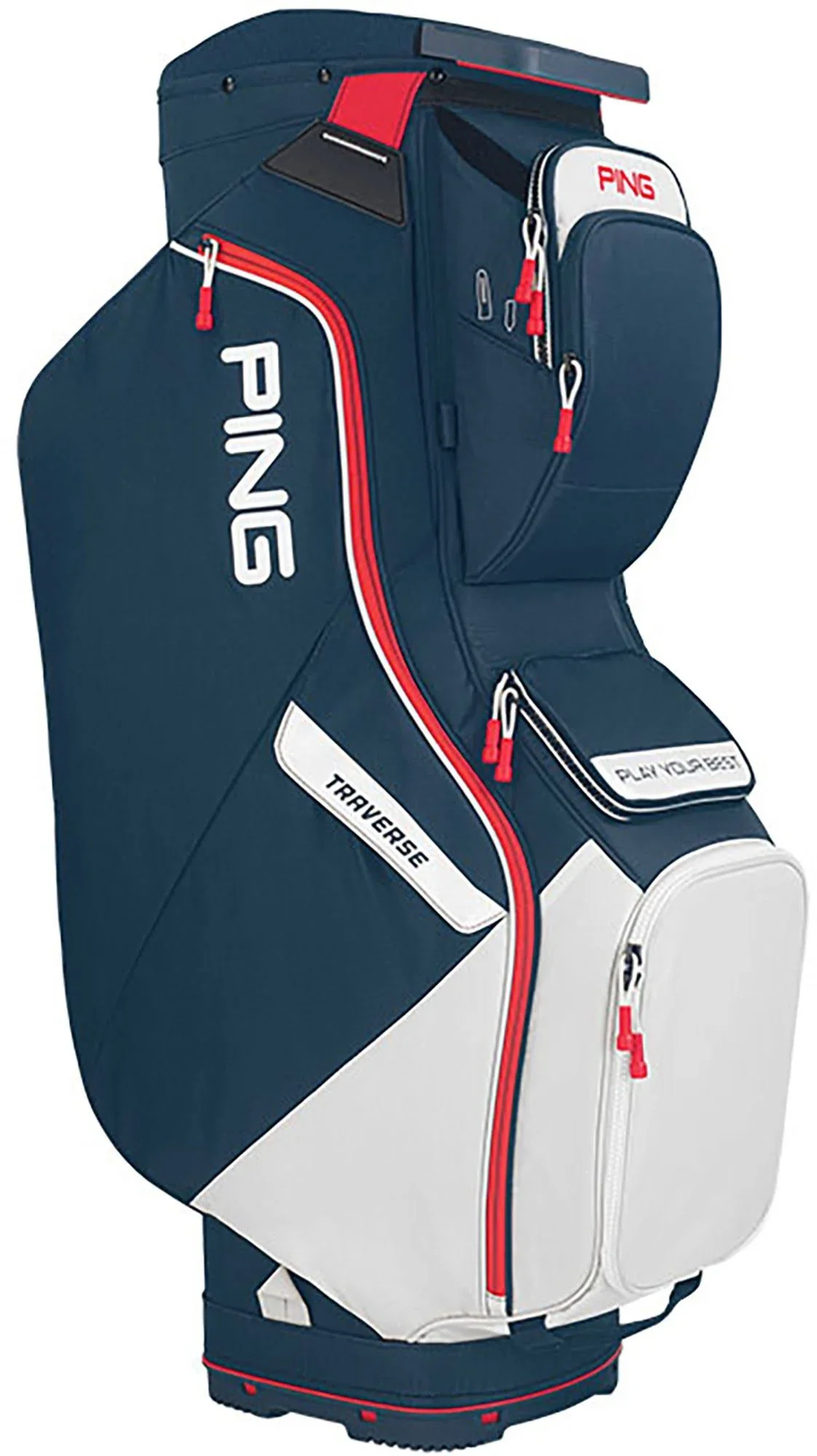 Ping Traverse Cart Bag - Navy White Red