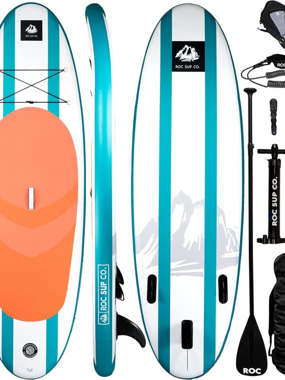 Inflatable Stand Up Paddle Boards with Premium SUP Paddle Board Accessories, Wide Stable Design, Non-Slip Comfort Deck for Youth & Adults