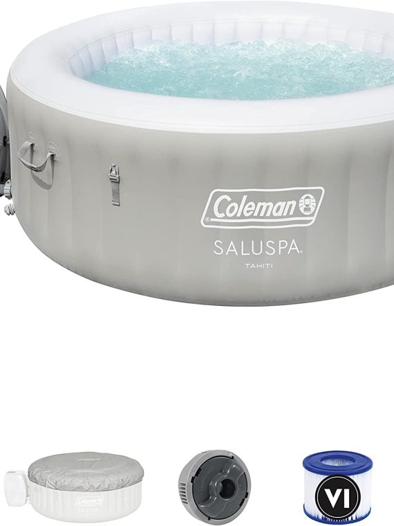 Coleman SaluSpa Tahiti Inflatable Hot Tub Spa, 2-4 Person AirJet Spa – Hot Tub