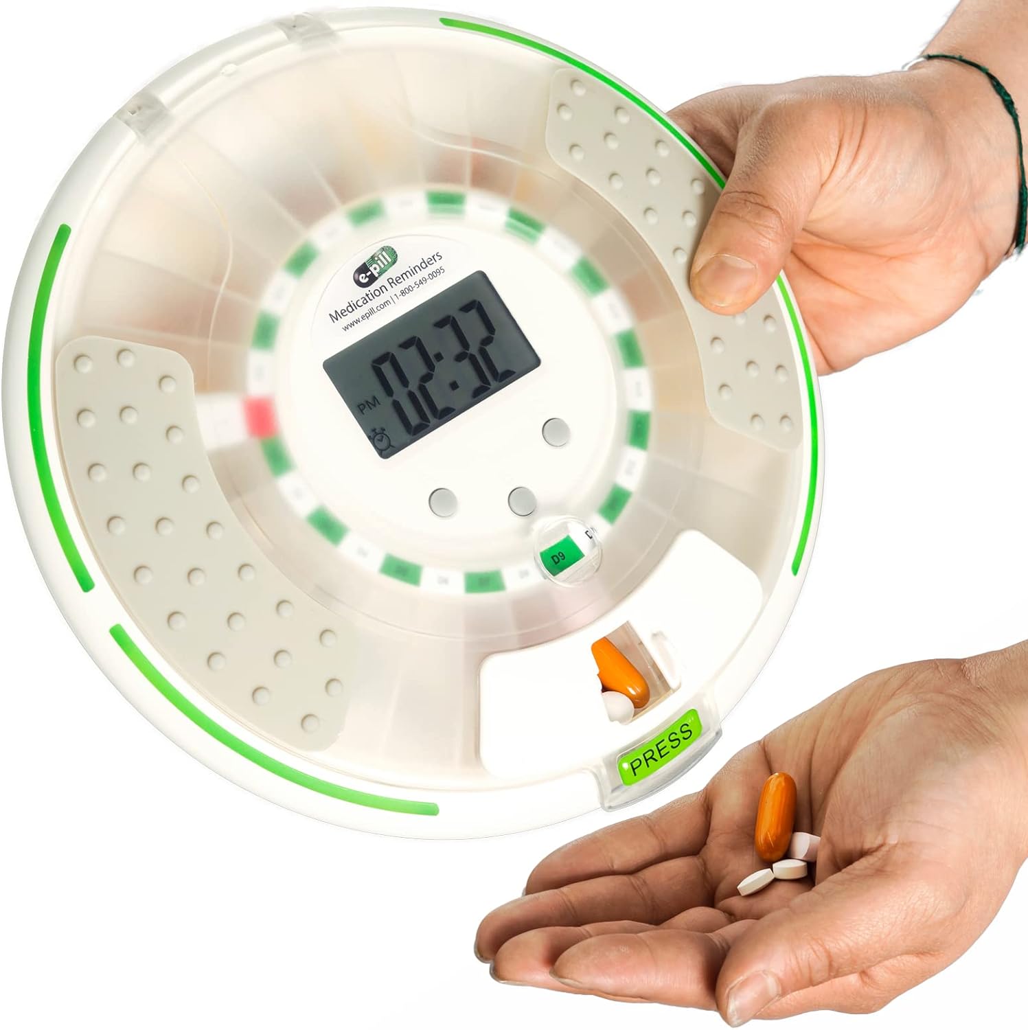 e-Pill Voice – Locked Automatic Pill Dispenser – Reminds with a Friendly Voice