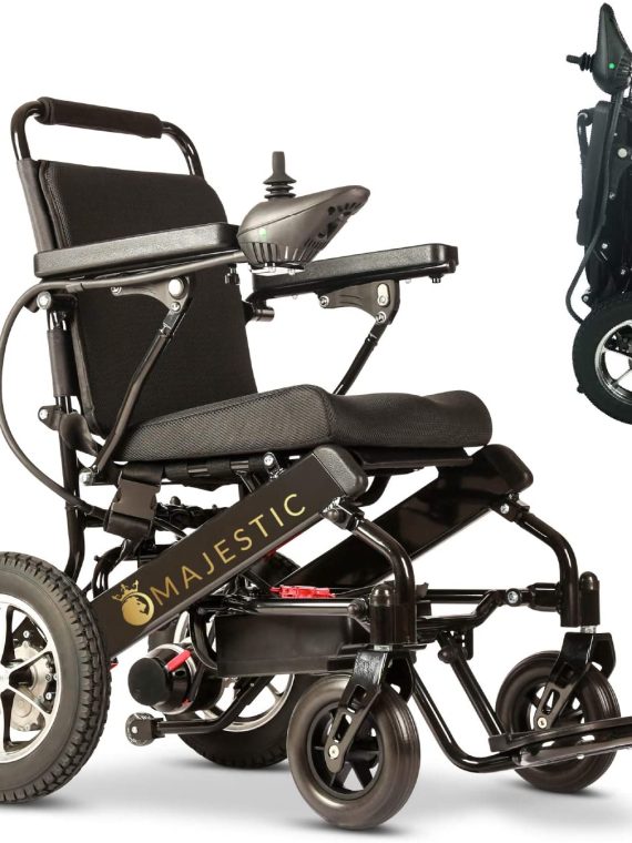 2020 New Folding Ultra Lightweight Electric Power Wheelchair, Silla de Ruedas Electrica, FDA Approved and Air Travel Allowed, Heavy Duty, Mobility Motorized, Portable Power (17.5” Seat Width)