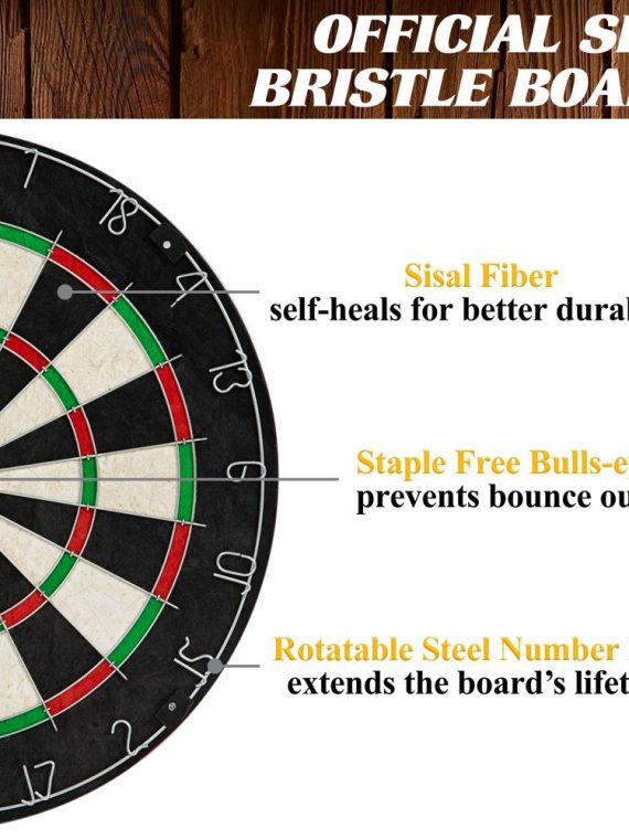 Barrington 40 Inch Dartboard Cabinet with LED Lights, 40 Inch X 4.375 Inch X 24.625 Inch