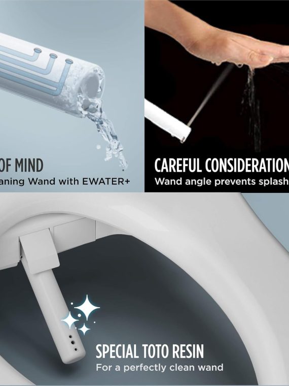 C5 Electronic Bidet Toilet Seat with and + Wand Cleaning, Elongated, Cotton White