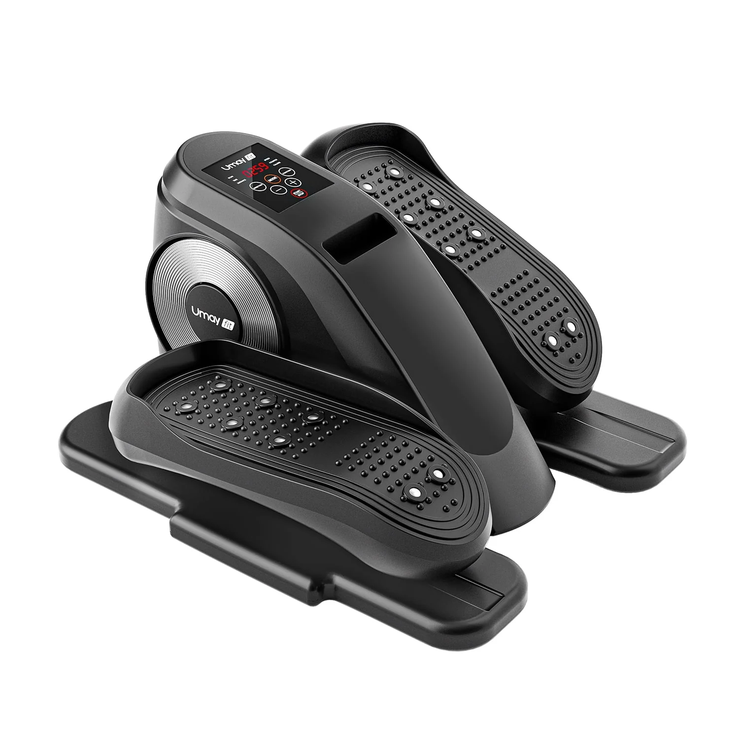 UMAY Fitness Under Desk Elliptical Trainer Machine, 12 Level Speeds Mini Ellipse Leg Exerciser for Home Seniors, Forward & Backward Direction, Manual and Electric Mode, Seated Elliptical with Remoter