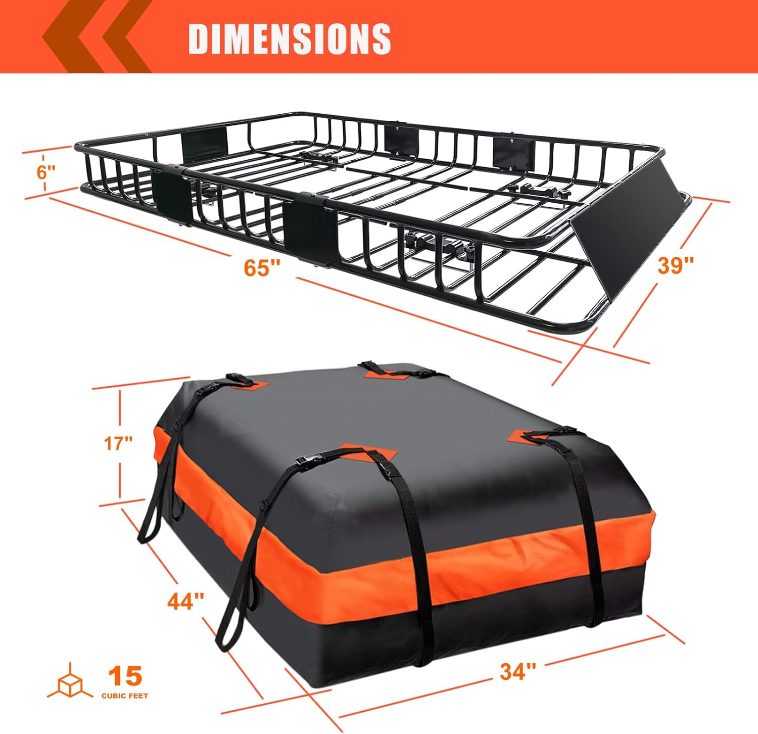 Folding hitch mounted cargo basket 60′′ With hook stabilizer, net and straps