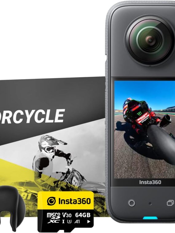 Insta360 X3 Motorcycle Kit- Waterproof 360 Action Camera with 1/2′′ 48MP Sensors