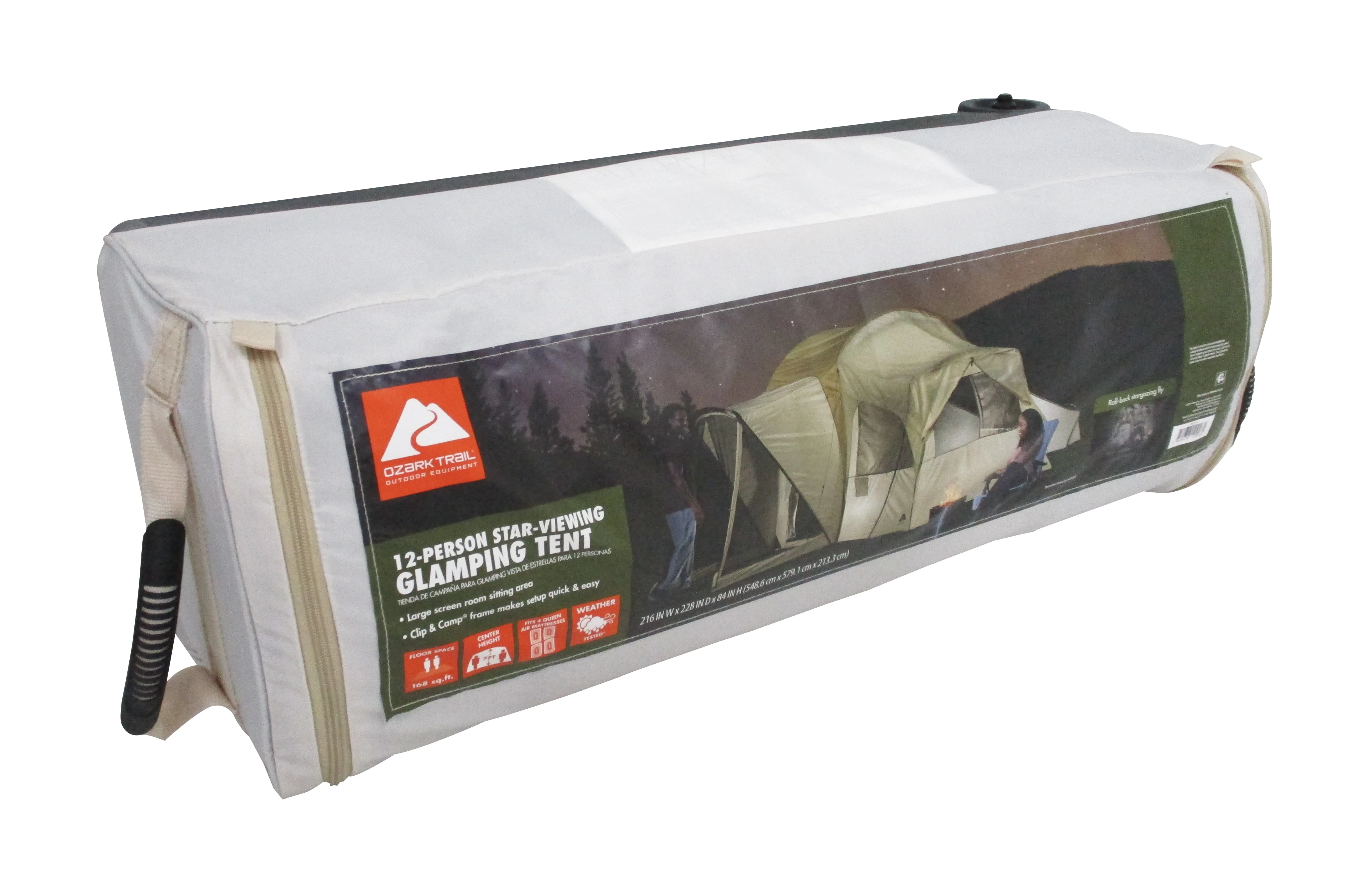 Ozark Trail, 12-Person Glamping Tent,  19' x 18' x 84”, 42.62 lbs.