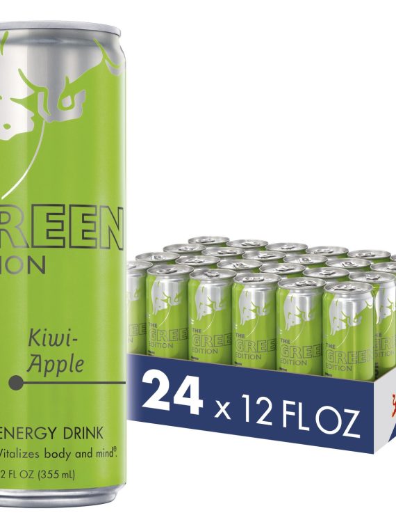 (24 Cans) Red Bull Energy Drink, Kiwi Apple, 12 fl oz, Green Edition