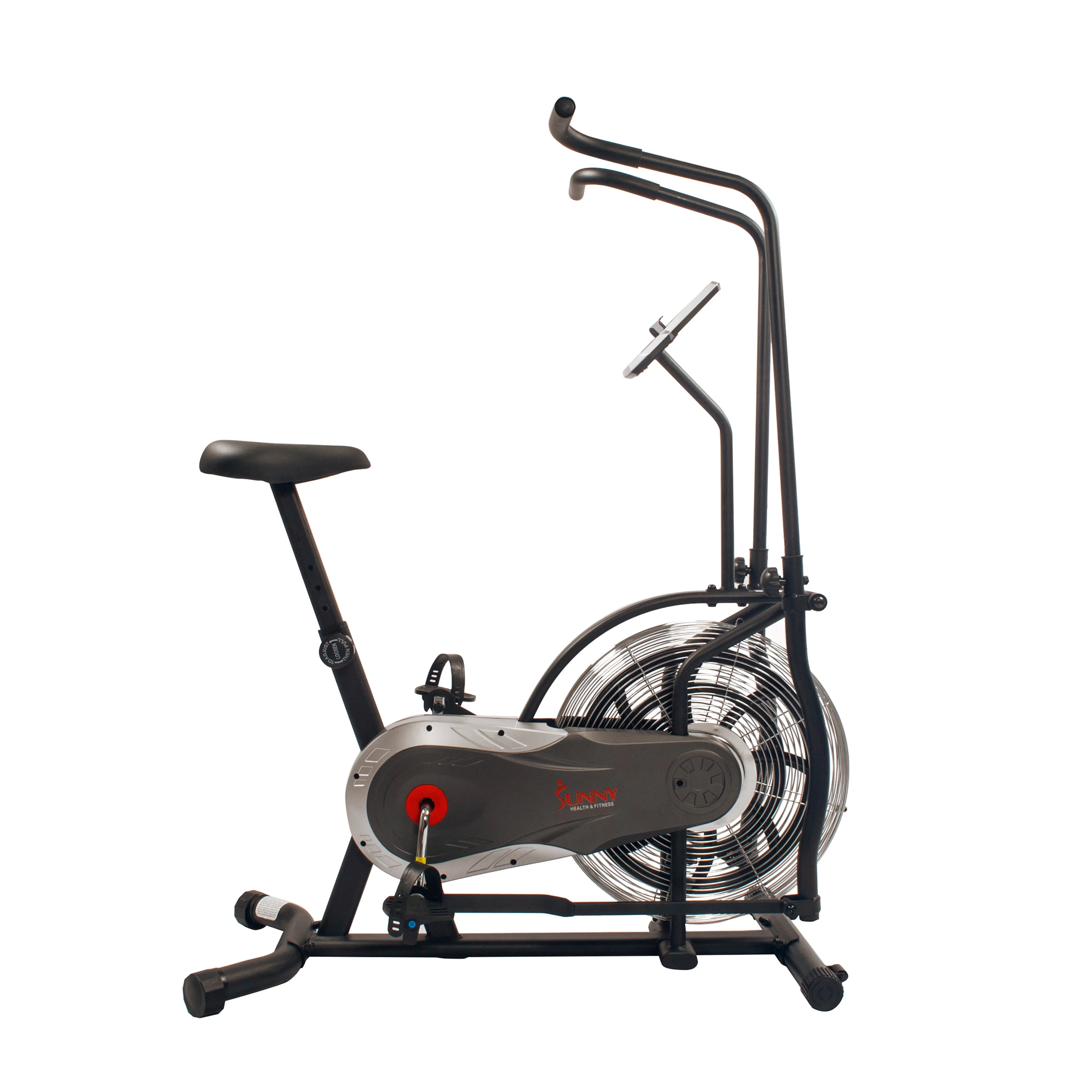 Sunny Health & Fitness Zephyr Air Bike, Adaptive Fan Resistance & Full Motion Arm Exercises Handlebars w Free SunnyFit App - SF-B2715