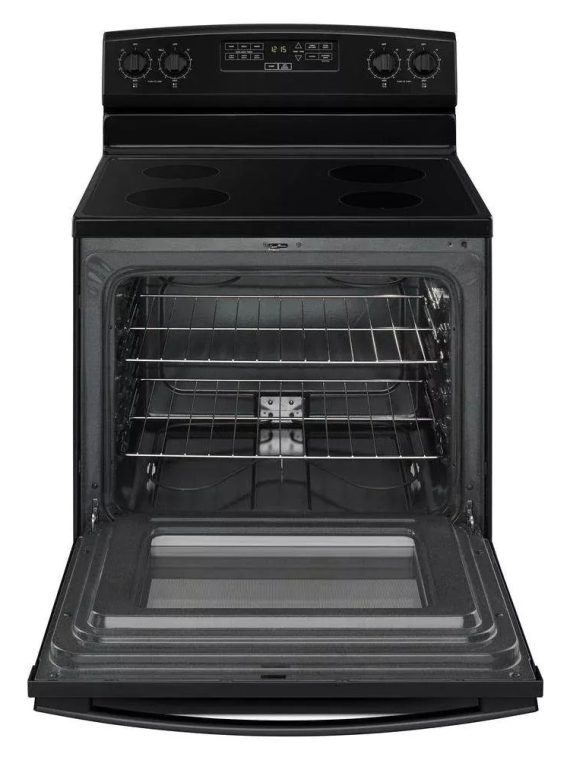 4.8 cu. ft. Electric Range in Stainless Steel – Black