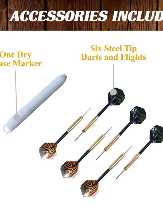 Barrington 40 Inch Dartboard Cabinet with LED Lights, 40 Inch X 4.375 Inch X 24.625 Inch