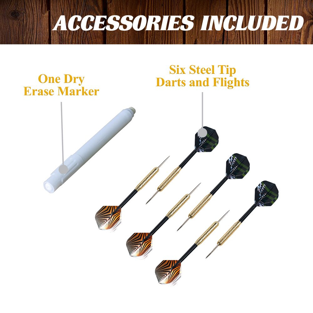 Barrington 40 Inch Dartboard Cabinet with LED Lights, 40 Inch X 4.375 Inch X 24.625 Inch