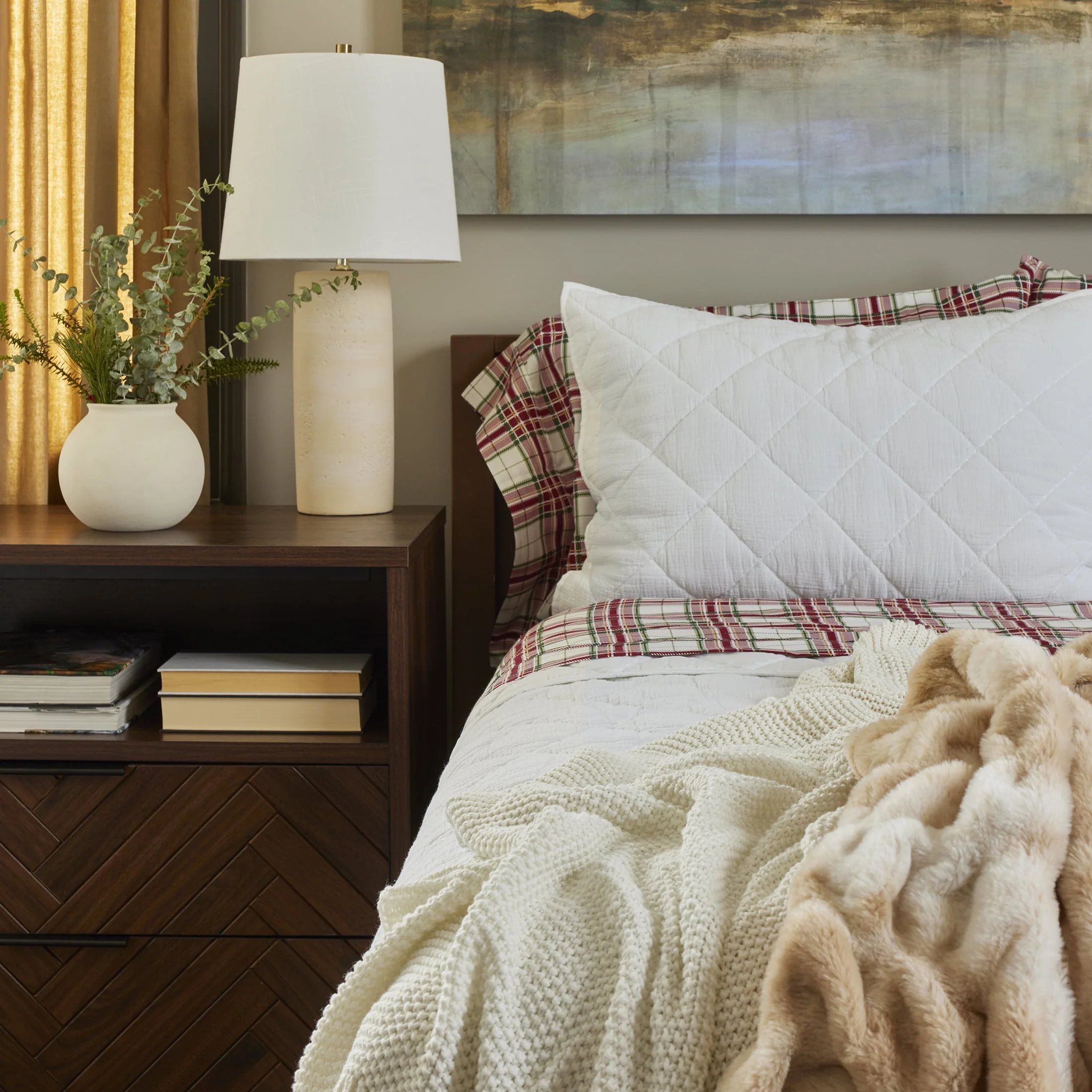 Better Homes & Gardens Natural Tie Dye Ruched Faux Fur Throw, 50