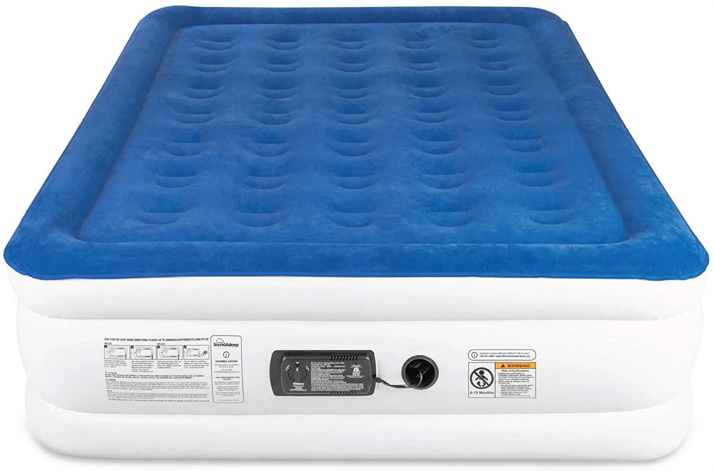 SoundAsleep Dream Series Air Mattress with ComfortCoil Technology & Internal High Capacity Pump - Full Size