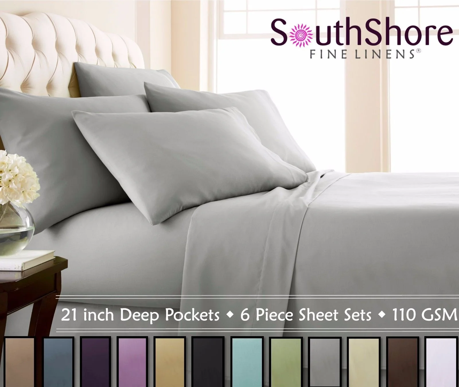 Vilano Springs 6-Piece Extra Deep Pocket Sheet Set by SouthShore Fine Linens