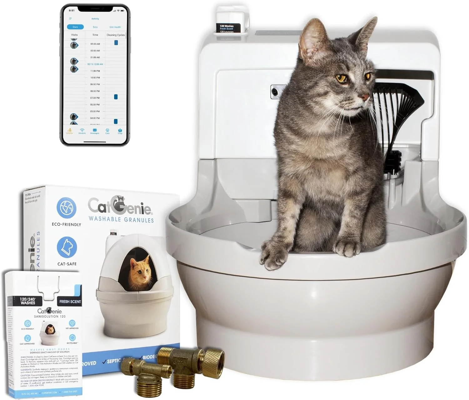 A.I. Deluxe Self-Cleaning, Fully-Flushing, Automatic Cat Litter Box-New