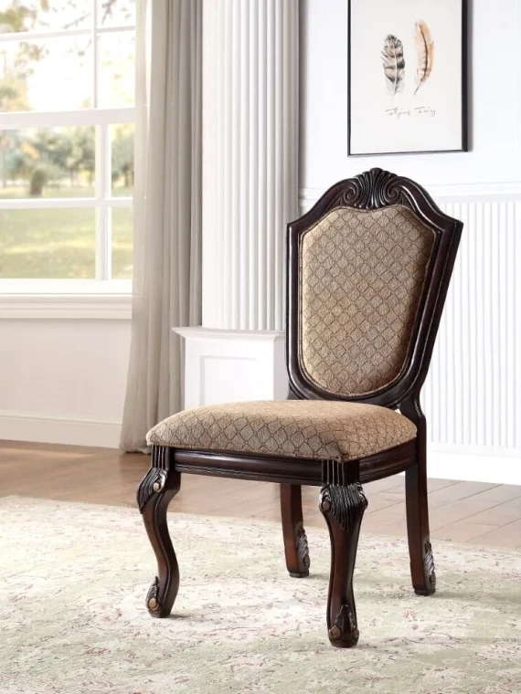 Formal Traditional Espresso Finish Dining Side Chairs 2pc Set Wooden Frame Chair Padded Seat Back Furniture