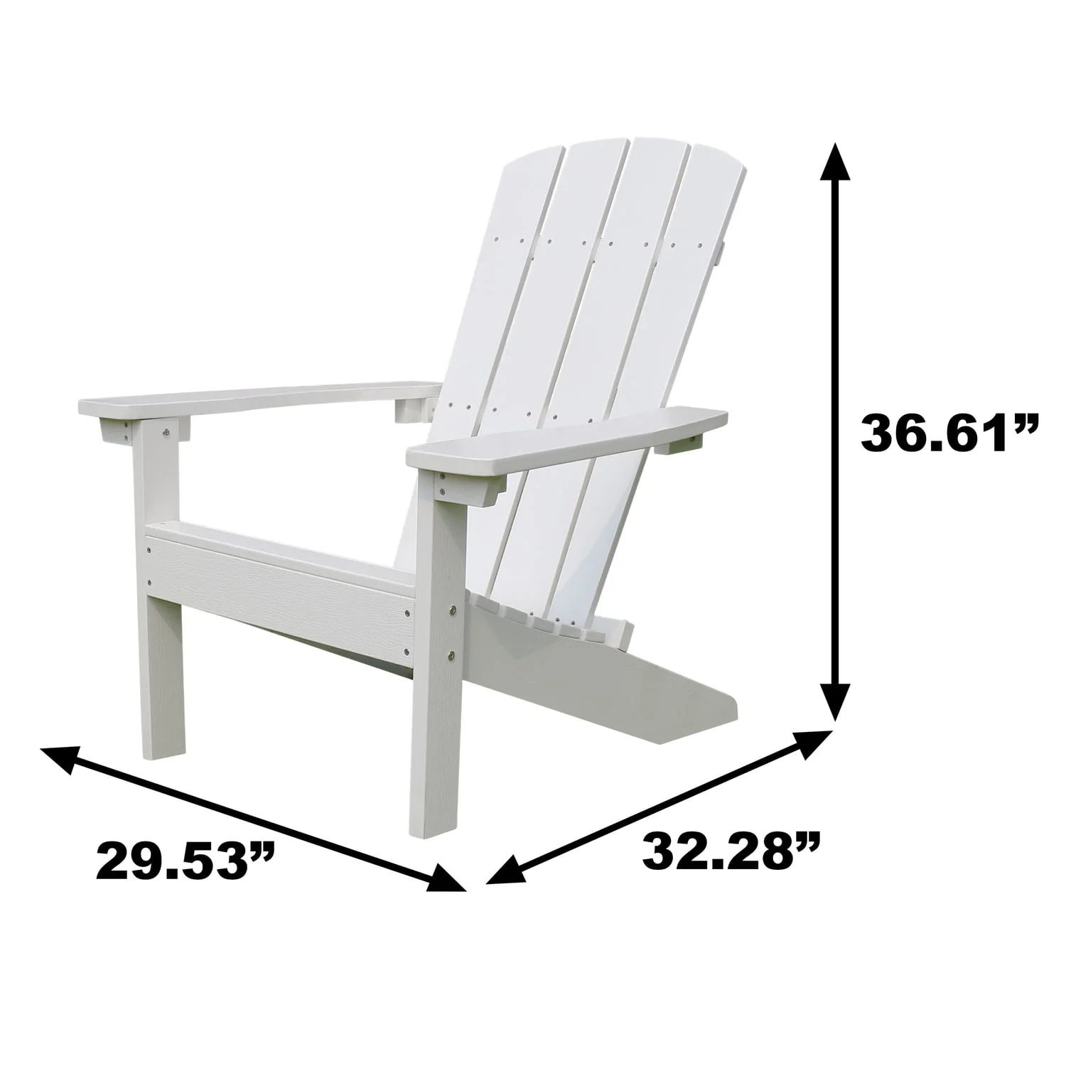 northbeam Lakeside Faux Wood Adirondack Chair, White