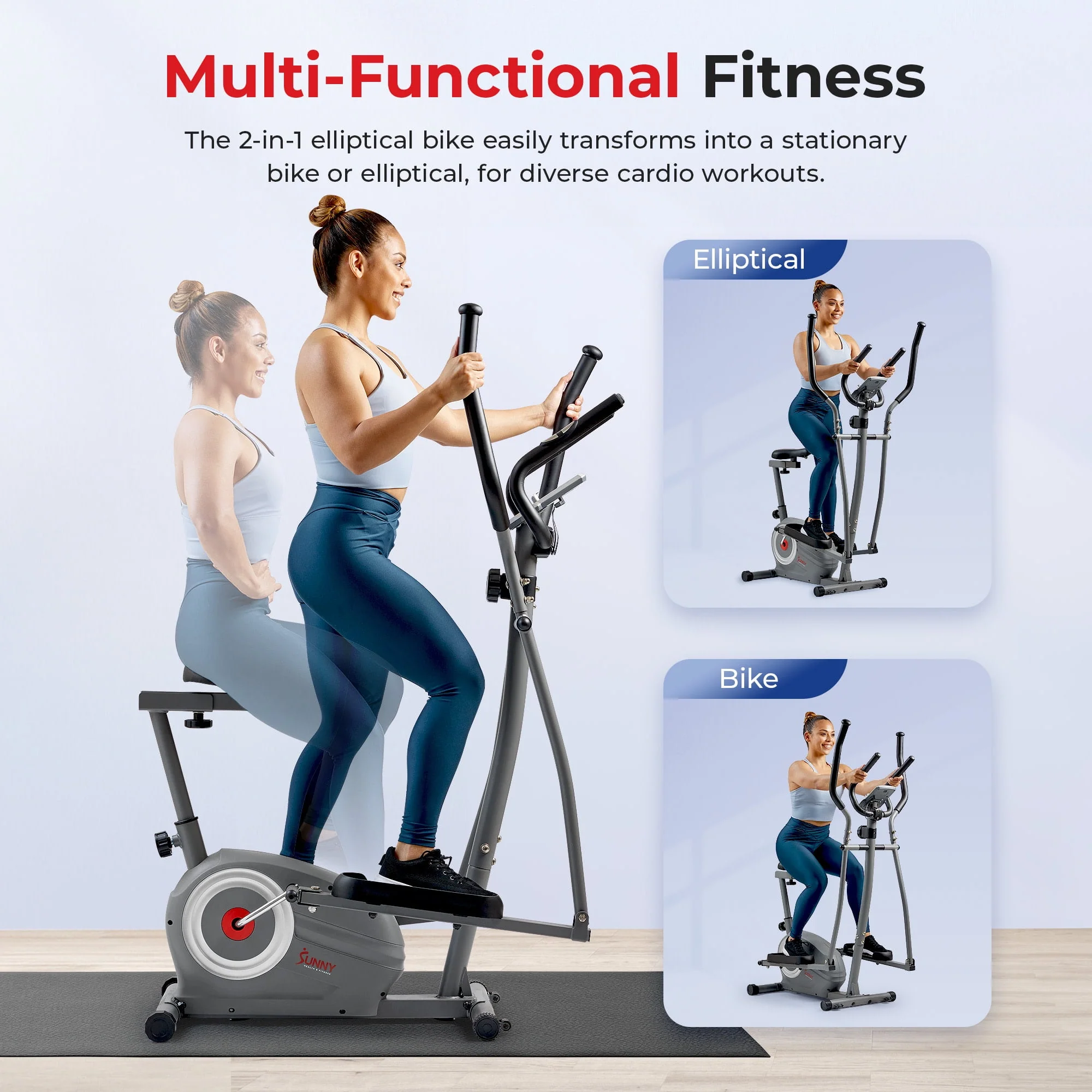 Sunny Health & Fitness SMART Essential Interactive Series Seated Elliptical w Free SunnyFit® App Membership - SF-E322004