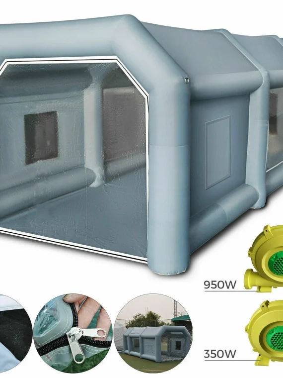 26x15x10FT Inflatable Spray Booth Paint Tent Mobile Portable Car Workstation