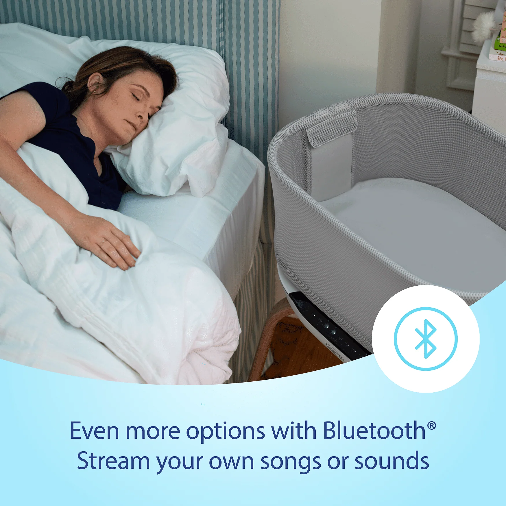 Graco SmartSense Soothing Baby Bassinet, Luna