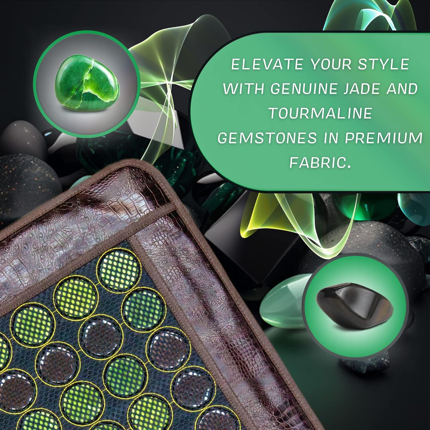 HealthyLine Far Infrared Heating Pad – Hot Stones Jade Tourmaline – Negative Ions – Mesh JT Mat Full 7224 Soft Light InfraMat Pro®