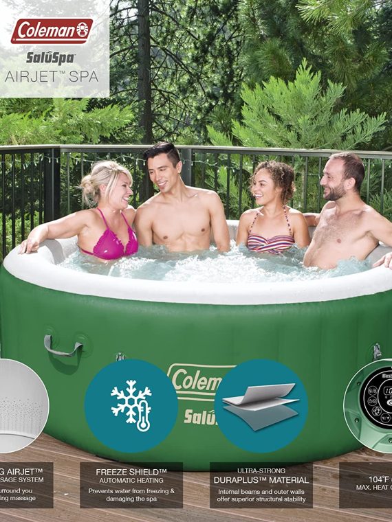 Coleman SaluSpa Tahiti Inflatable Hot Tub Spa, 2-4 Person AirJet Spa – Hot Tub