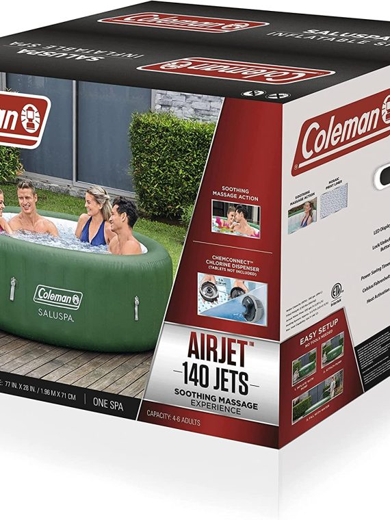 Coleman SaluSpa Tahiti Inflatable Hot Tub Spa, 2-4 Person AirJet Spa – Hot Tub