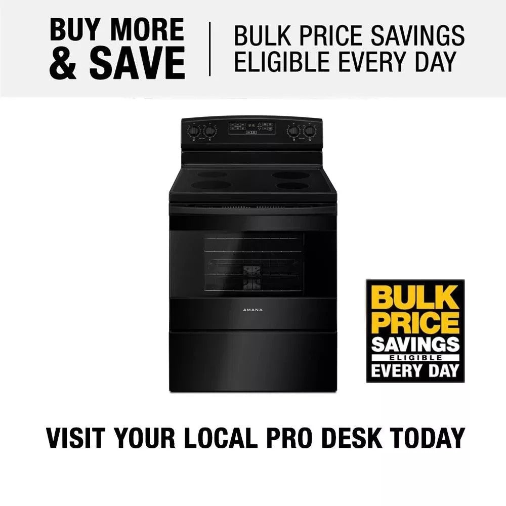 4.8 cu. ft. Electric Range in Stainless Steel – Black