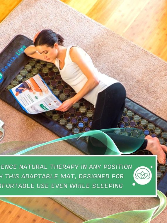 HealthyLine Far Infrared Heating Pad – Hot Stones Jade Tourmaline – Negative Ions – Mesh JT Mat Full 7224 Soft Light InfraMat Pro®