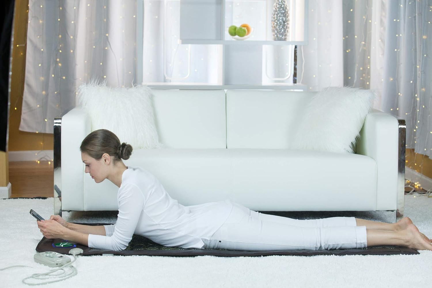 HealthyLine Far Infrared Heating Pad – Hot Stones Jade Tourmaline – Negative Ions – Mesh JT Mat Full 7224 Soft Light InfraMat Pro®