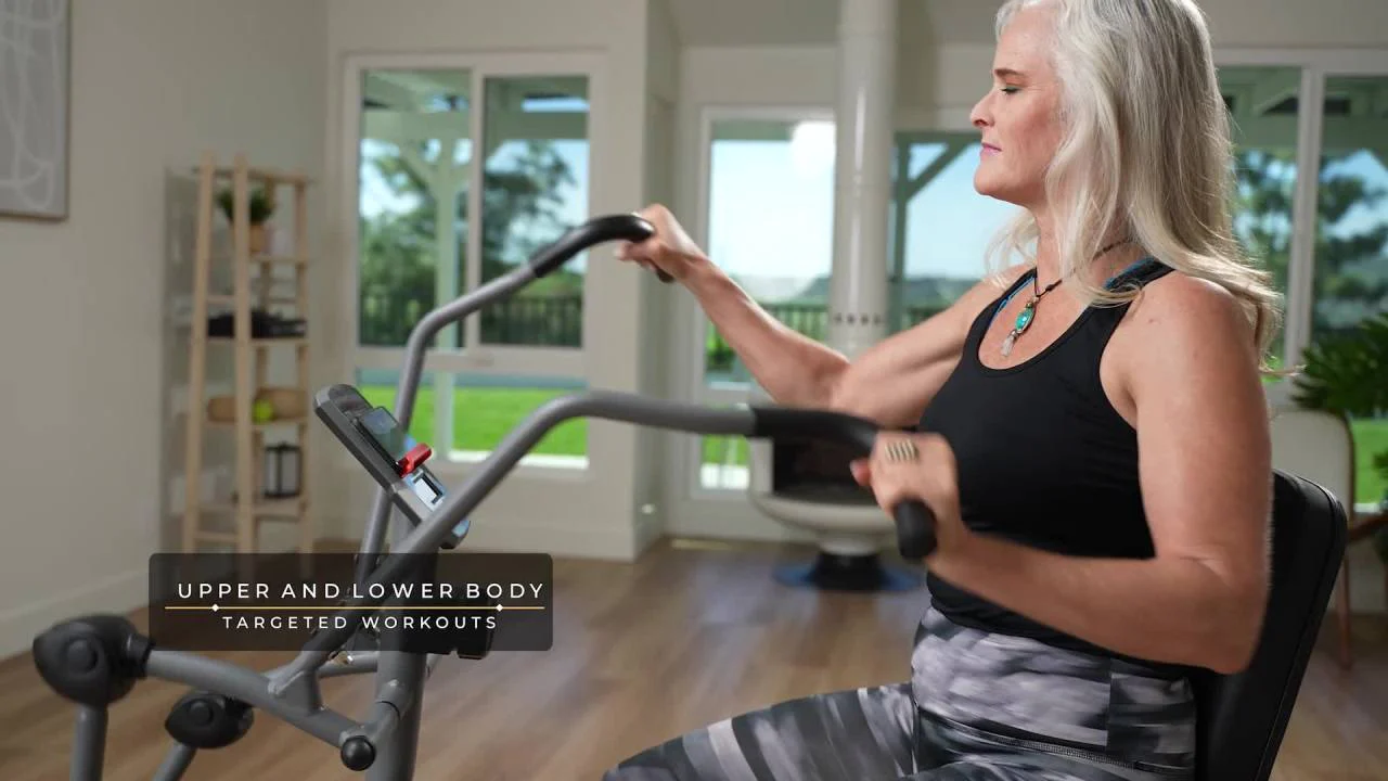 Sunny Health & Fitness SMART Performance Recumbent Cross Trainer & Elliptical Bike w Dual Motion Arm Exercisers & Free SunnyFit® App Membership - SF-RBE420035