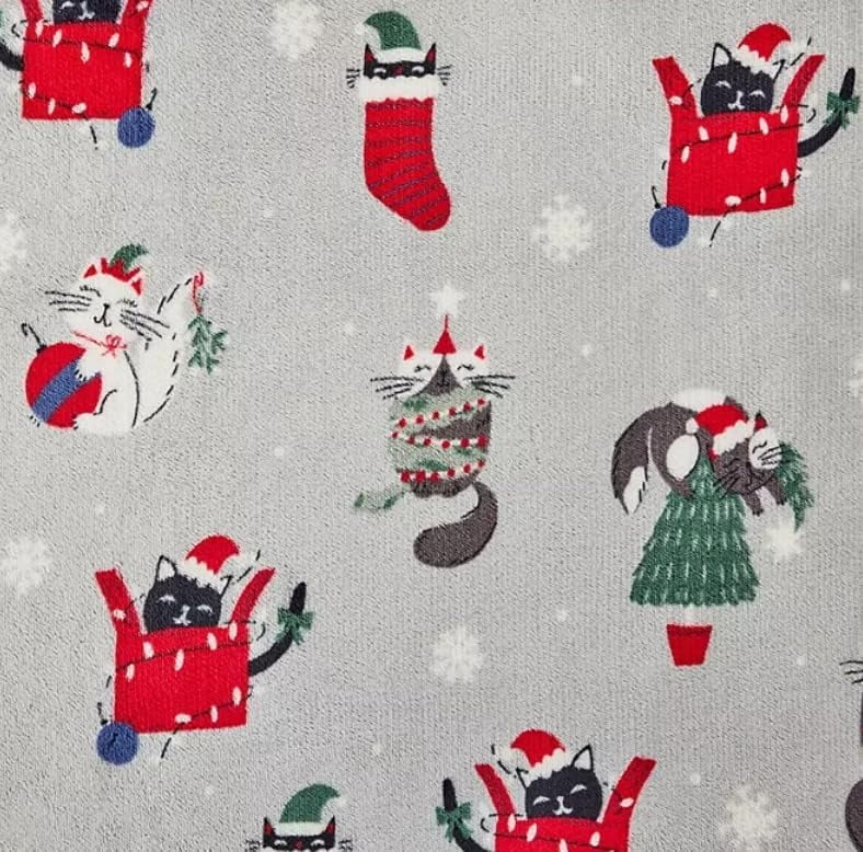 Member’s Mark Holiday Plush Throw, 6” Christmas Festive Cats
