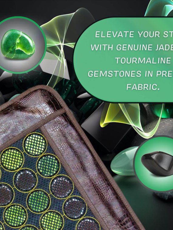 HealthyLine Far Infrared Heating Pad – Hot Stones Jade Tourmaline – Negative Ions – Mesh JT Mat Full 7224 Soft Light InfraMat Pro®