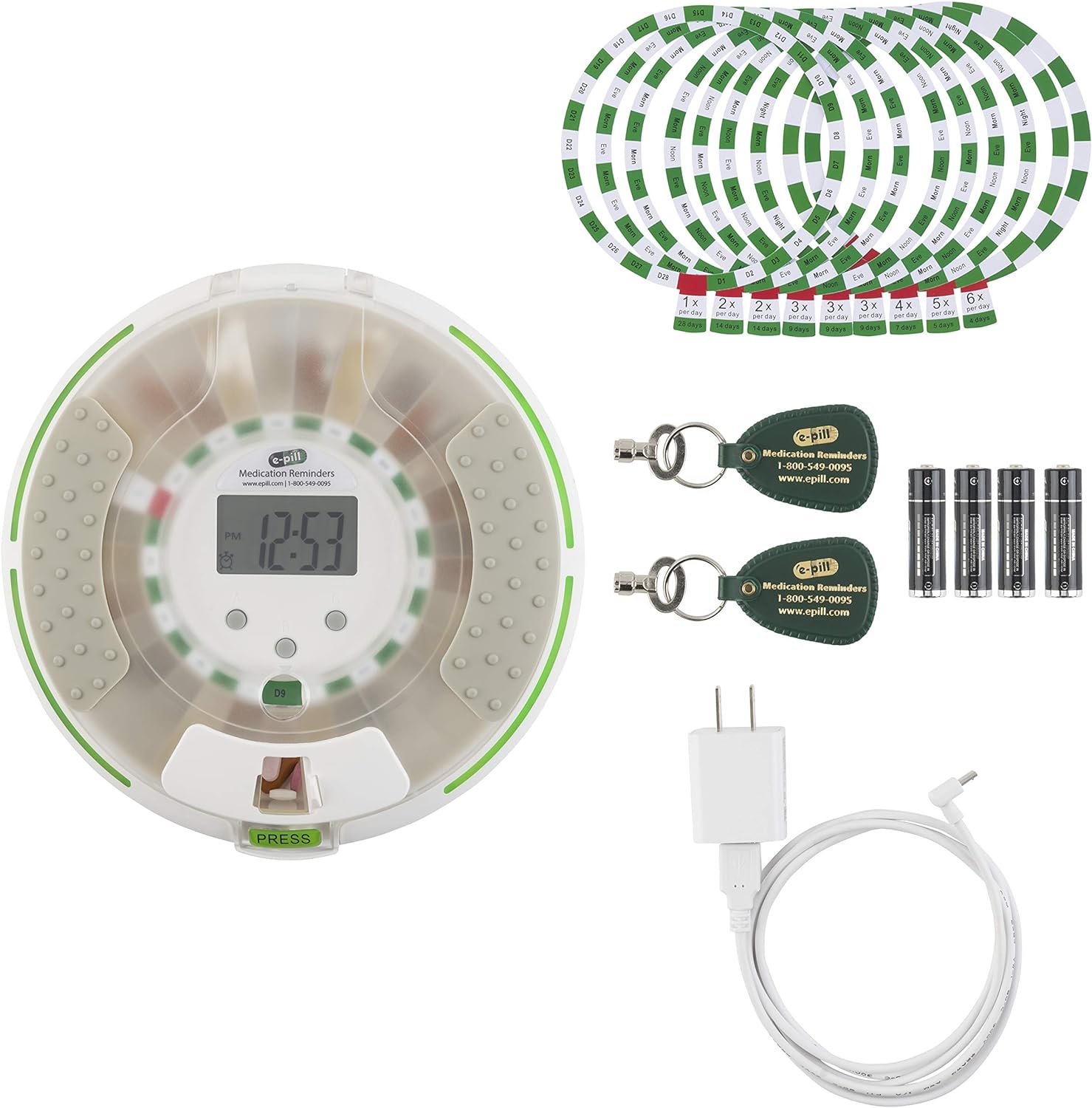 e-Pill Voice – Locked Automatic Pill Dispenser – Reminds with a Friendly Voice