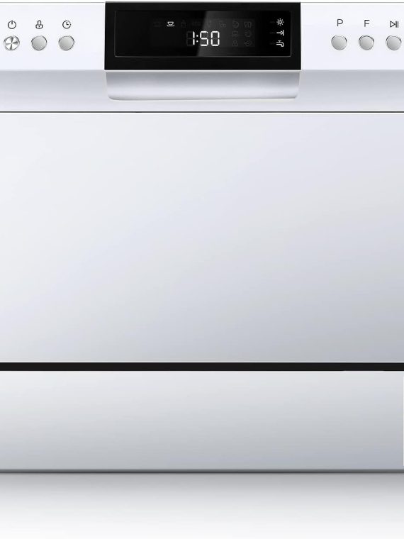 Countertop Dishwasher, Energy Star Portable Dishwasher, 6 Place Settings & 8 Washing Programs, Speed, Baby-Care, ECO& Glass, Dish Washer for Dorm, RV& Apartment, Black