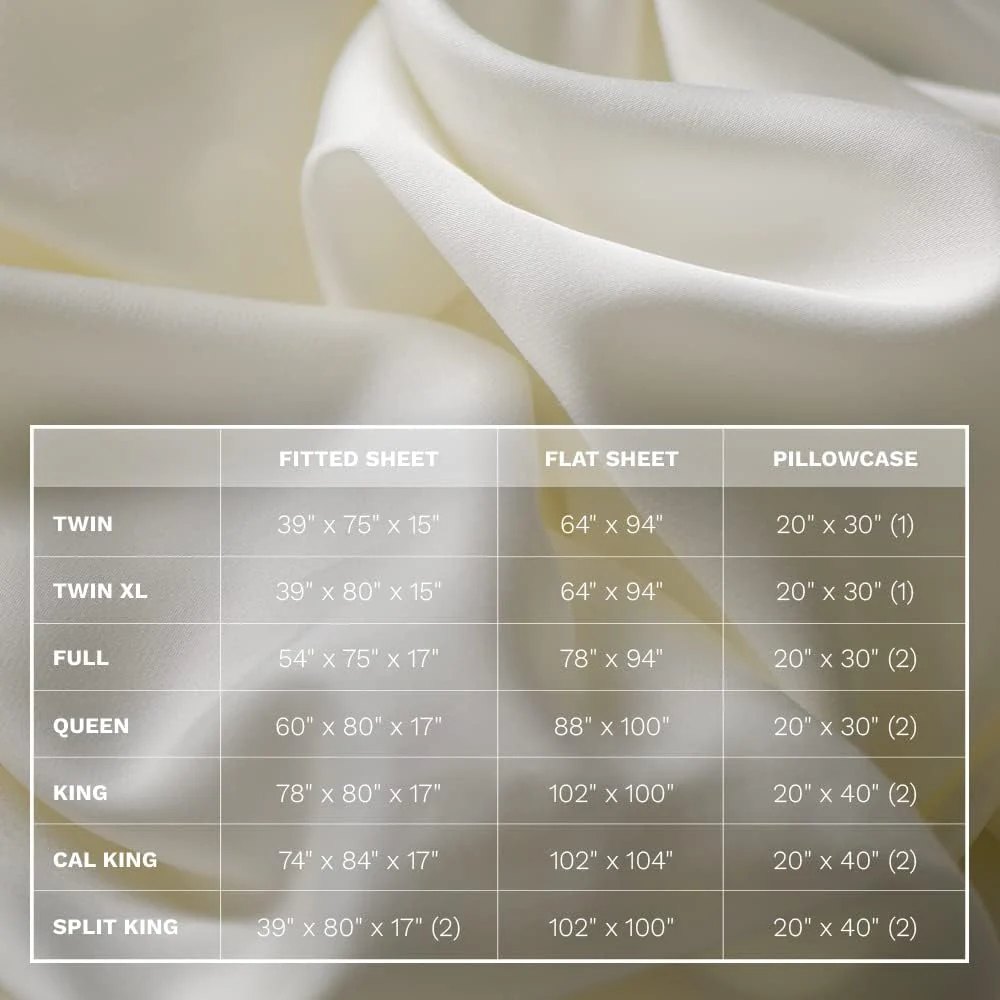 LUXOME Luxuriöses Bettlaken-Set, 100 % Viskose (Viskose) aus Bambus, Doppelbettgröße, Surf, tiefe Taschen, 3-teiliges Set (Flach, Kissenbezug)