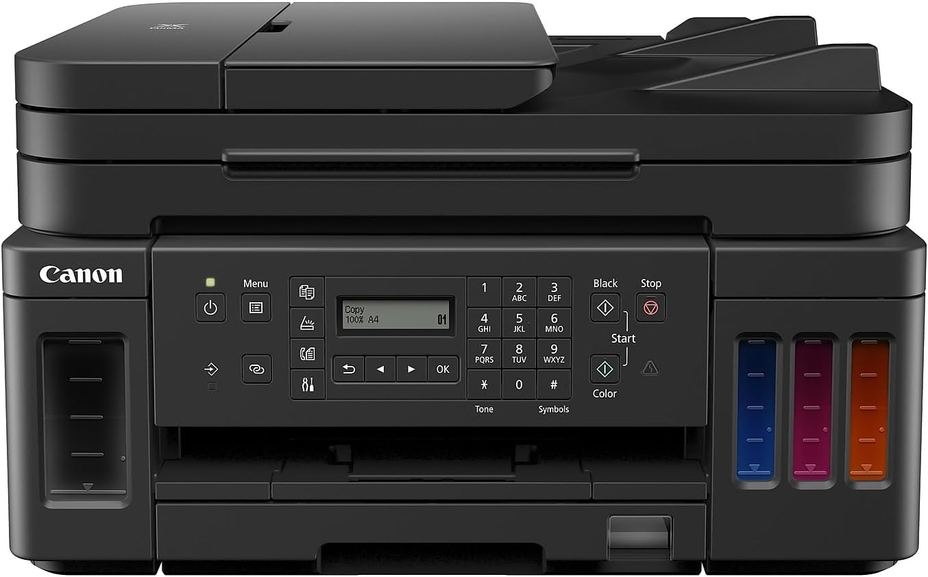All-in-one Printer Home Office | Wireless Super Tank Printer | Copier | Scan, | Fax and ADF with Mobile Printing, Black, Works with Alexa